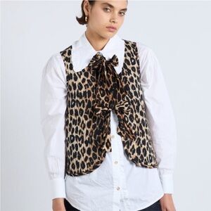 Damson Madder Leopard Gilet UK size 20 US 16 Tie Vest